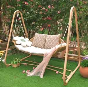 Balançoire de jardin double intérieure/extérieure de style moderne avec panier suspendu <span class=keywords><strong>hamac</strong></span> de patio <span class=keywords><strong>en</strong></span> fer pour chambre, balcon et cour - Product Image 5