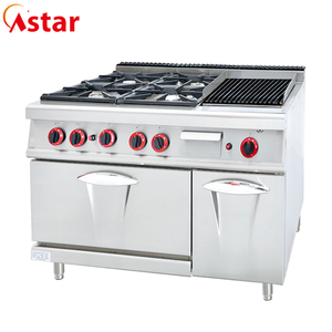 Astar Offre Spéciale Produit Commercia Poêle verticale à gaz en argile à quatre brûleurs avec grill barbecue en pierre volcanique et <span class=keywords><strong>four</strong></span> à gaz - Product Image 1