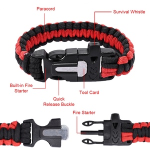 Bracelet de survie en plein air avec sifflet et allume-feu en silex - Product Image 2