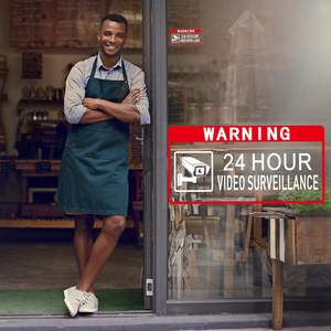 Vinyle d'étanchéité à chaud Transparent pas d'intrusion avertissement sécurité vidéo Surveillance autocollant extérieur pour maison et fenêtre d'affaires - Product Image 4