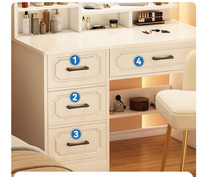 Meuble de maquillage et coiffeuse intégrés modernes et minimalistes pour chambre à coucher avec miroir LED en MDF