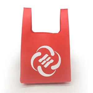 Toptan özel Mini çapraz pp olmayan dokuma yelek taşıyıcıları alışveriş çantası süpermarket