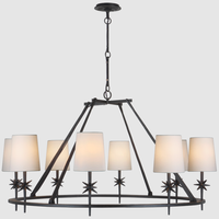 XZ americano contemporáneo de lujo clásico hierro vela anillo de iluminación lámpara colgante redondo negro candelabros luces colgantes
