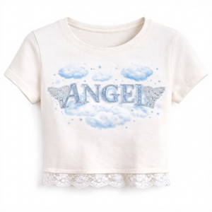 Camisetas Personalizadas para Mujer, con Pedrería, de Manga Corta, Tejidas, Ecológicas, Sexys y Lindas - Product Image 1