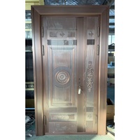 Porte d'entrée en fer forgé de style européen pour balcon, avec grille de sécurité élégante, double porte en fer forgé