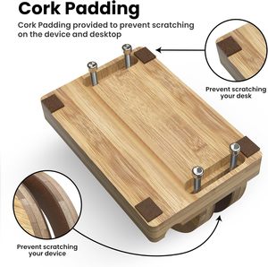 Supporto in bambù Slot singolo per Laptop per MacBook, <span class=keywords><strong>Dell</strong></span>, HP e altro | Organizzatore Desktop salvaspazio | Design ecologico e durevole - Product Image 4