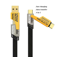 Câble de charge USB 4 en 1 de haute qualité, longueur 1m, charge rapide pour ordinateur, vente en gros d'usine