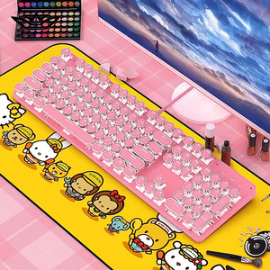 Lvkidron Retro <span class=keywords><strong>Steampunk</strong></span> Có Dây Bàn Phím Cơ Khí RGB Backlit USB Giao Diện Tiếng Anh Cho Máy Tính Xách Tay Sử Dụng E-Thể Thao Màu Xanh Lá Cây Trục Trò Chơi - Product Image 5