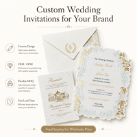 Cartes d'invitation de mariage de luxe personnalisées, gaufrage 3D, estampage à chaud, impression personnalisée, fournisseur de papeterie de mariage haut de gamme, OEM