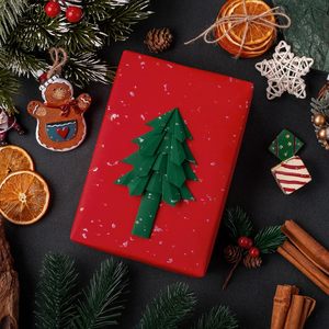 Homeral <b>Wrapping</b> <b>Paper</b> Roll 17inch X 16.5ft Red With Silver Gold Foil Flake For Christmas Birthday Wedding Bridal - Product Image 2