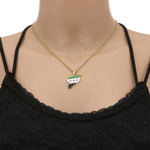 Collar Creativo de Acero Inoxidable con Colgante de Mapa de Siria, Joyería de Acero Titanio para Hombre y Mujer, Collar Personalizado de Acero Inoxidable - Product Image 2
