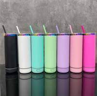 Vaso reproductor de música inteligente de 20oz, altavoces inalámbricos con carga USB, termos de vacío para beber directamente, calor de sublimación de tinte