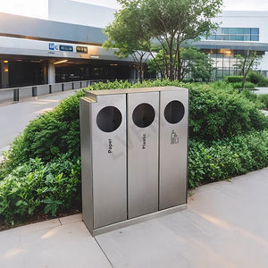 <span class=keywords><strong>Poubelle</strong></span> commerciale Offre Spéciale à <span class=keywords><strong>3</strong></span> <span class=keywords><strong>compartiments</strong></span> <span class=keywords><strong>Poubelle</strong></span> d'extérieur Poubelles de recyclage de rue avec cendrier Utilisation de l'école d'hôtel - Product Image 2