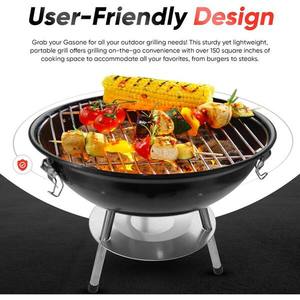 프리미엄 14인치 숯불 그릴 바베큐 숯불 그릴 야외 캠핑용 - Product Image 3