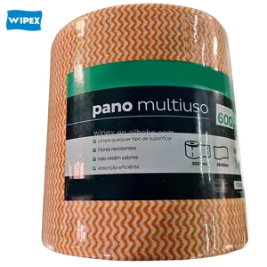 35gsm 300m Spunlace non tessuto rotolo pulito tergicristallo domestico Jumbo salviette per la pulizia Panos Multiuso Rolo popolare In brasile