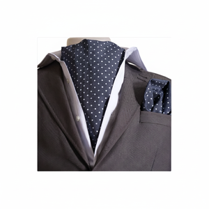 Ensemble de mouchoirs en coton bleu indigo à pois blancs pour hommes - Product Image 2