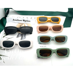 European American Retro Fashion Children's <b>Sunglasses</b> Small Square Full Rim Frame UV400 Lenses Sample Making Service Wholesale - Product Image 1
