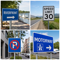 Panneaux de signalisation routière en aluminium durables, résistants aux intempéries, réfléchissants, formes personnalisées pour utilisation sur autoroute