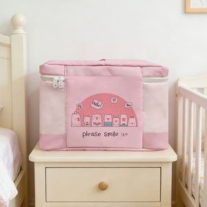 Sac de rangement pour jouets d'enfants en forme d'ours de dessin animé avec poignée robuste, tissu épaissi, design à double fermeture éclair, organisateur de blocs et de jouets pour enfants - Product Image 3