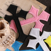 Patchs thermocollants brodés en PVC écologique de haute qualité, noirs, rouges et colorés, pour chapeaux, vêtements, motifs, appliques, rayures, DIY