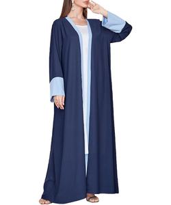 Nueva túnica de cárdigan de manga empalmada con hijab bufanda envolvente para la cabeza para mujeres árabes musulmanas en Dubai Oriente Medio abaya <span class=keywords><strong>cabaya</strong></span> - Product Image 4