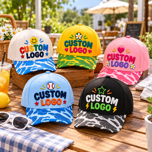 Gorra de Béisbol con Logotipo Personalizado, Letras Moldeadas en 3D, Adorno de Corazón, Visera de Camuflaje, OEM ODM, Venta al Por Mayor, Informal para Mujer, Transpirable y Duradera - Product Image 3