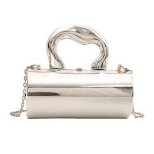 Nuova Borsa Clutch da Sera per Donna <span class=keywords><strong>Moda</strong></span> Casa 2025 - Trendy, a Forma di Barile Dorato, in Vera Pelle, Capacità 1-1.9L, Resistente agli Schizzi - Product Image 6