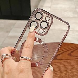 Electroplate Gold Plated Shockproof Magnetic <strong>Cell</strong> Cover Magnet <strong>Phone</strong> <strong>Case</strong> for iPhone 17 16 15 14 Pro Max - Product Image 5