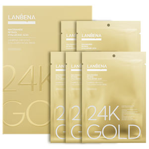แลนเบนา 24K โกลด์ คอลลาเจน ฟেเชียล มาส์ก สำหรับผู้หญิง ช่วยลดเลือนริ้วรอย บำรุงผิวหน้า เหมาะสำหรับผิวแพ้ง่าย - Product Image 1