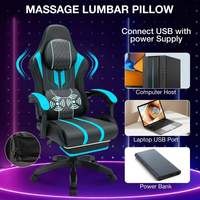 Fauteuil de gaming rose Racer, design mignon Kawaii, avec LED RGB, pour VR, inclinable, siège de bureau de course, repose-pieds, appui-tête, coussin lombaire et roulettes