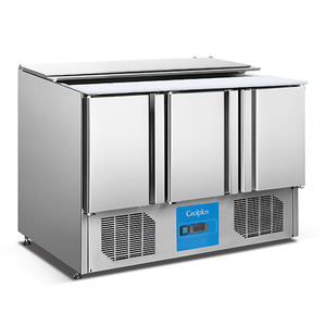 BESINOX S903 Frigorifero Elettrico in Acciaio Inox Banco da Lavoro <span class=keywords><strong>con</strong></span> Riduzione del Rumore <span class=keywords><strong>per</strong></span> Preparazione di Sandwich <span class=keywords><strong>Pizza</strong></span> Insalata - Product Image 1