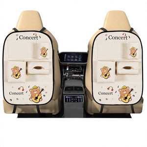 Organisateur de dossier de siège auto imprimé dessin animé, sac suspendu multifonctionnel, poubelle anti-coup de pied, pochette de rangement pour voiture - Product Image 1