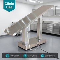 Table d'opération vétérinaire électrique ClearSight en acier inoxydable pour chiens, certifiée CE, avec prise secteur, garantie 1 an