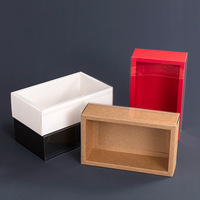 Boîte coulissante d'emballage de tiroir de papier de carton d'impression personnalisée recyclable avec le couvercle transparent de PVC boîte de papier Kraft de thé de savon de cadeau de luxe