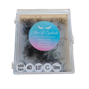 Cils en gros 4D/1000 coréen PBT Base pointue étroite Premade Fan Extension de cils usine Collé à chaud fabriqué à partir du Viet Nam - Product Image 3