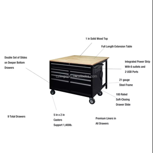 Armoire à outils mobile de garage à tiroirs personnalisés 46 x 51, robuste, avec établi de rangement, OEM/ODM/OBM, garantie 3 ans - Product Image 5
