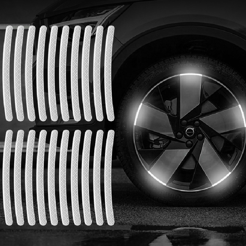 20Pcs/set Car Tire Hub Reflective Strips Stickers Car Motorcycle