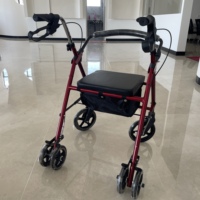 Sortie d'usine Rollator marcheur pliant Patient Portable réglable Shopping médical extérieur en acier Rollator marcheur avec siège