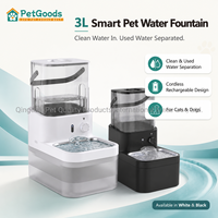 Fontaine à eau pour animaux de compagnie à détection radar sans fil, semi-automatique, batterie 4000 mAh, distributeur portable 3L pour chats et chiens, CE RoHS, intérieur, UE