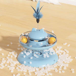 Nuevo Juguete Ecológico Moderno para Gatos, Plato Giratorio Interactivo con Bola de Plumas para Estimular a los Gatos - Product Image 2