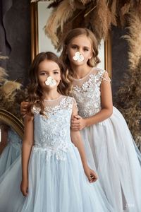 Lunghezza del pavimento di vendita calda il vestito dal Tutu di Tulle del partito della principessa delle neonate dei vestiti della ragazza di fiore di nozze più belli - Product Image 6