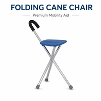 Canne de marche portable avec siège, capacité 100 kg, antidérapante, trépied, chaise pour l'extérieur