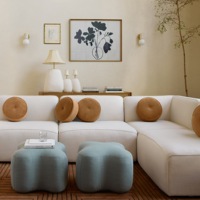 Nouveau repose-pieds de vanité de tabouret de pouf de petit tissu de forme spéciale élégante