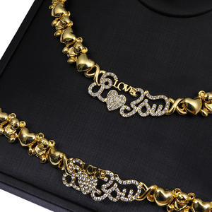 Ours en peluche plaqué or 18K, ensemble de bijoux de haute qualité pour enfants, avec je t'aime, - Product Image 4