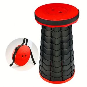 Tabouret pliable télescopique en plastique réglable et robuste pour le camping - Product Image 1