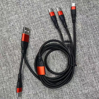 Heavy Duty 3in2 60W QC USB C 6A Carga súper rápida 6IN1 Cargador de cable de datos de carga USB para todos los iPhone 15 Samsung Galaxy Xiaomi