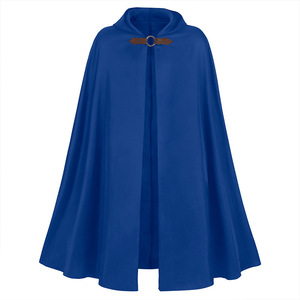 Cape à Capuche d'Halloween pour <span class=keywords><strong>Homme</strong></span> Robe de Pirate Médiévale Costume Old Ranger Bleu - Product Image 2