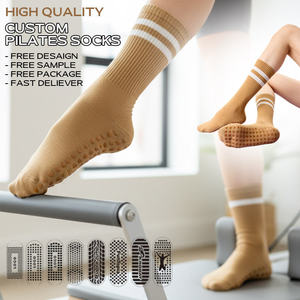 BiLu Custom High Quality Anti slip logo Fuzzy Designer Cotton Sport <b>Women</b> Custom Grip Yoga Pilates <b>Socks</b> - Product Image 1