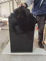 Statue de la Russie moderne de pierre tombale commémorative contemporaine en granit absolument noir pour les tombes et monuments de cimetière