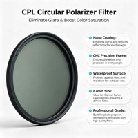 Filtre polarisant circulaire CPL ultra-mince en verre OEM personnalisé 37-95 mm, cadre en aluminium, revêtement imperméable pour objectif d'appareil photo